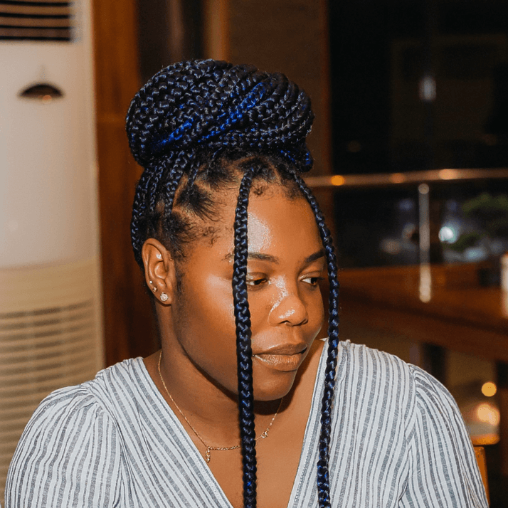a lady with braids
